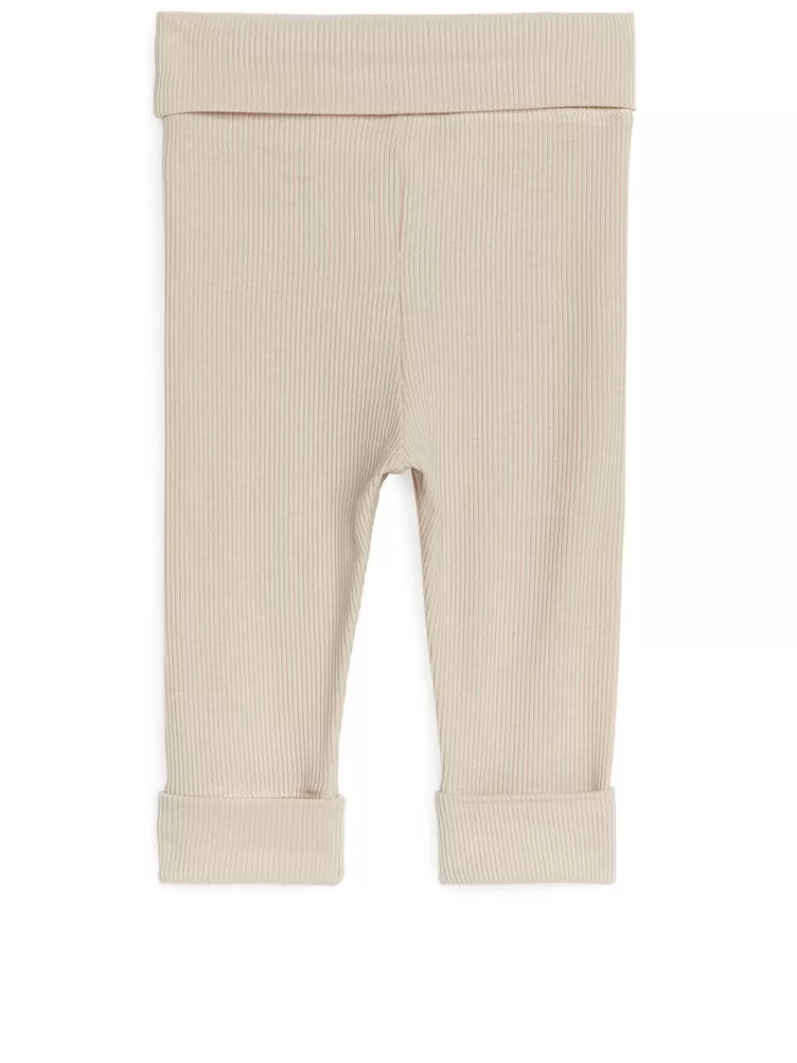 Outlet ARKET Newborn Smooth Rib Leggings Beige