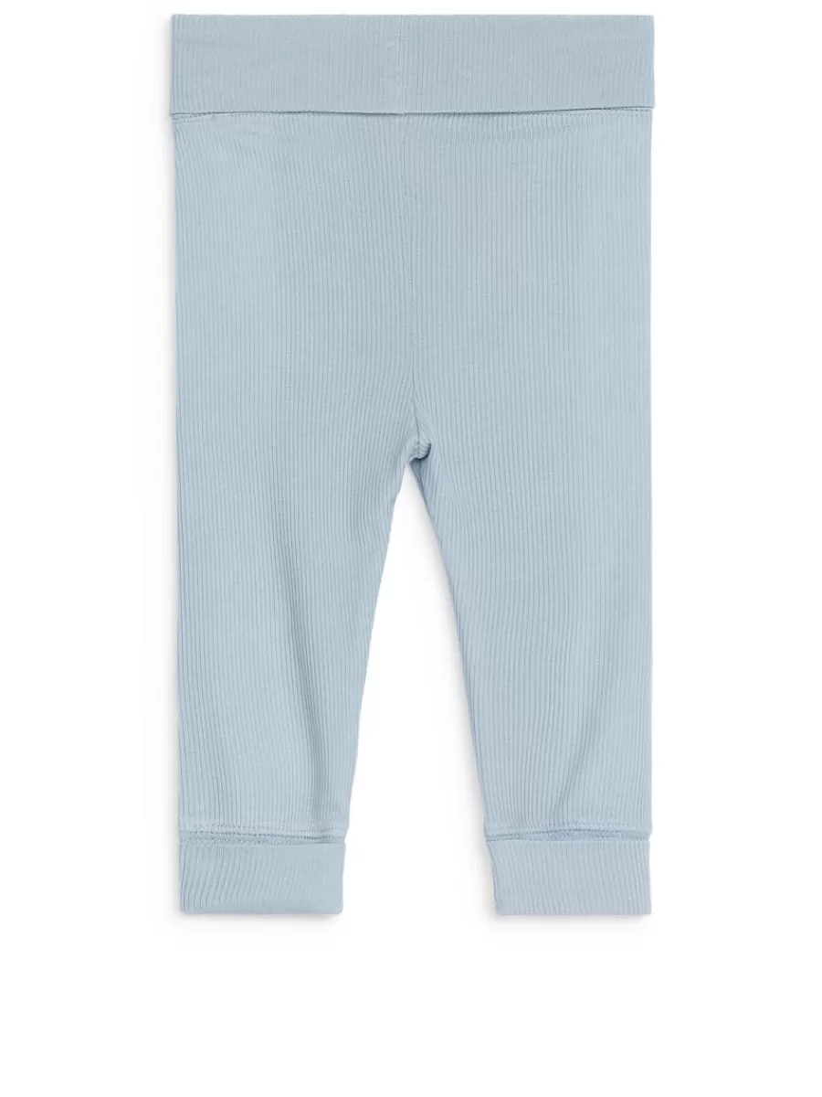 Cheap ARKET Newborn Smooth Rib Leggings Dusty Blue