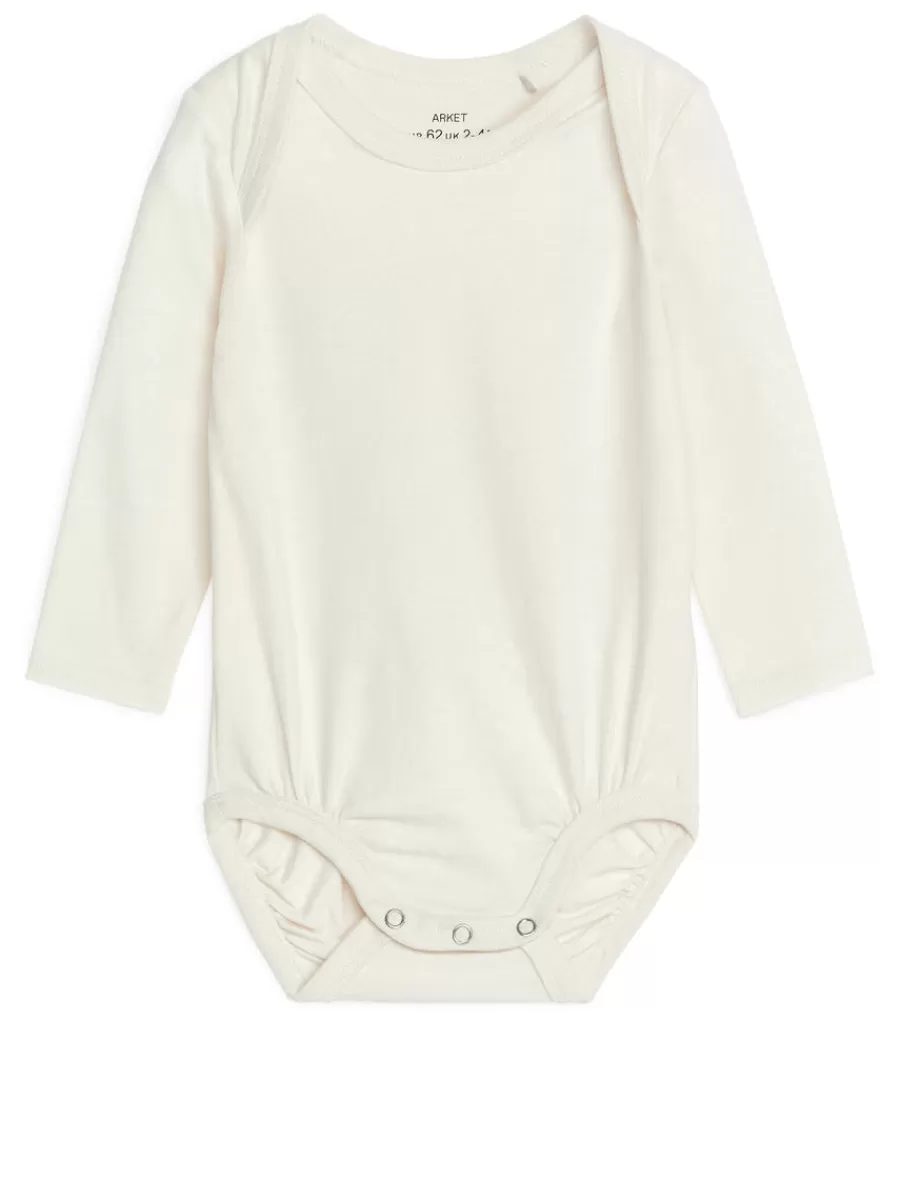 Sale ARKET Newborn Soft Cotton Bodysuit White