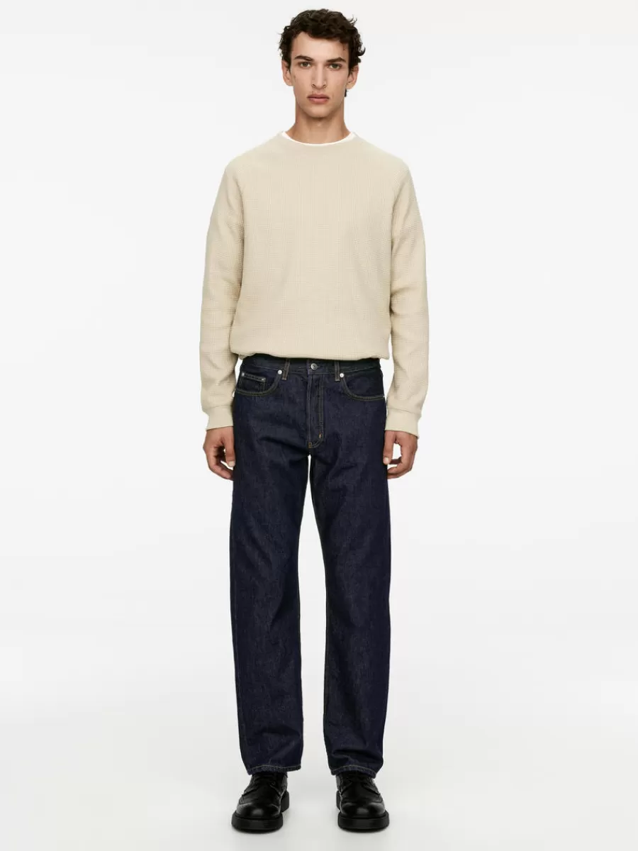 Store ARKET OCEAN Loose Straight Jeans Dark Blue