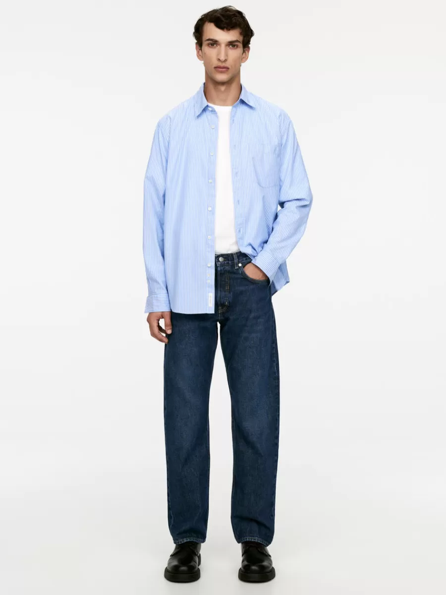 Online ARKET OCEAN Loose Straight Jeans Dark Blue