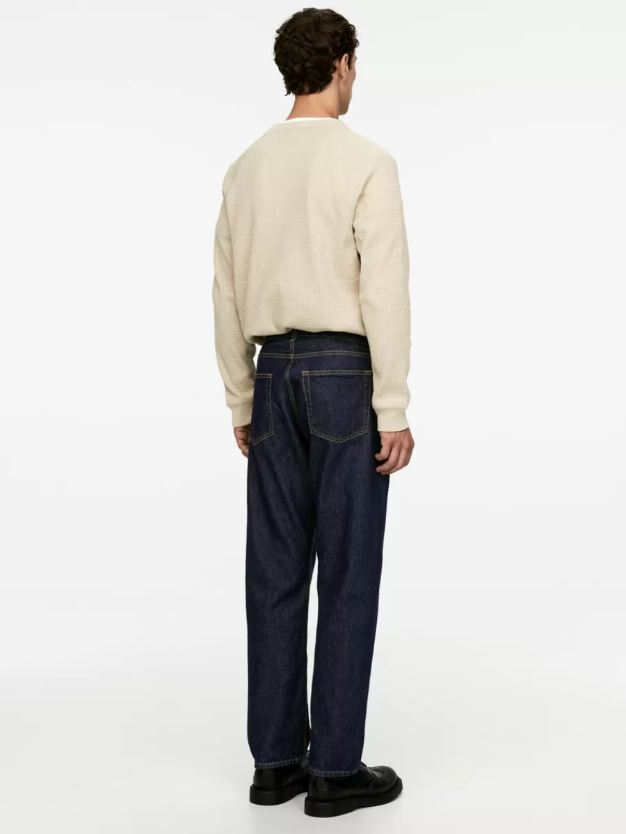 Store ARKET OCEAN Loose Straight Jeans Dark Blue