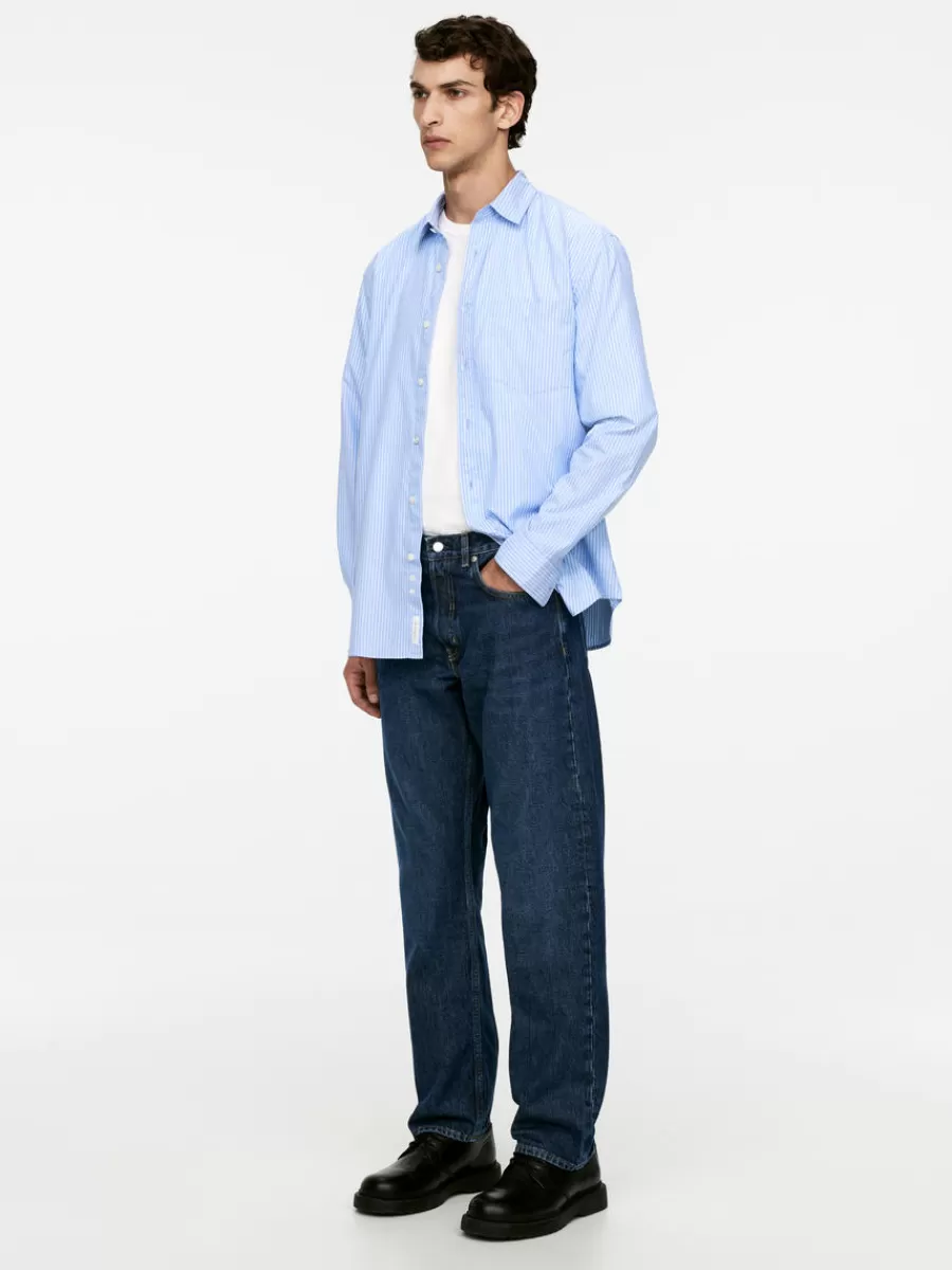 Online ARKET OCEAN Loose Straight Jeans Dark Blue