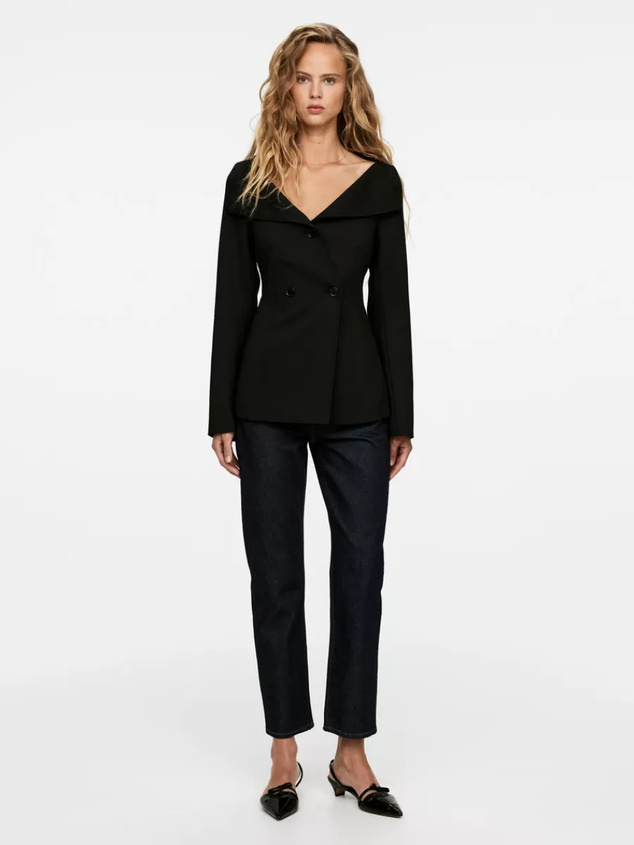 Online ARKET Off-Shoulder Blazer Black