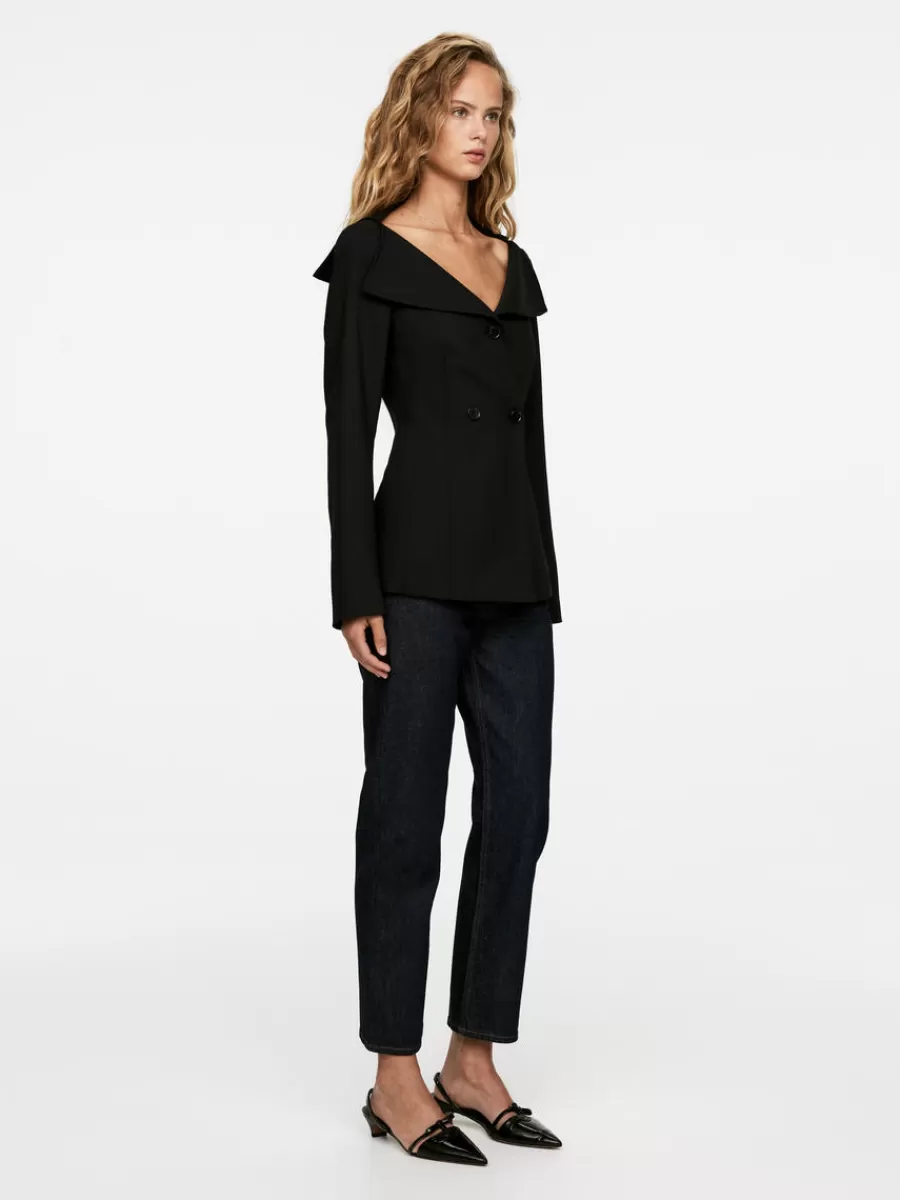 Online ARKET Off-Shoulder Blazer Black