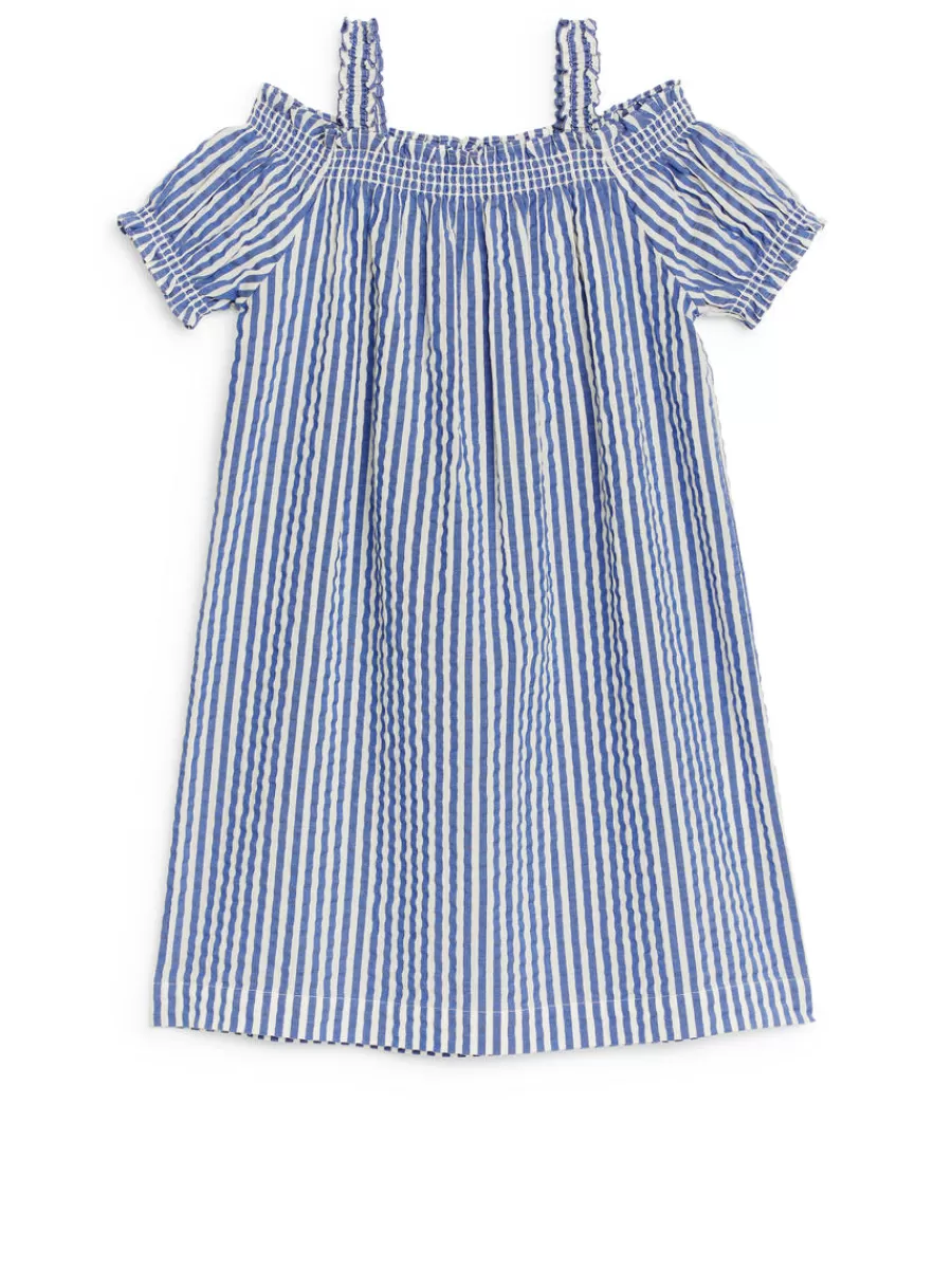 Clearance ARKET Off-Shoulder Dress Blue/White