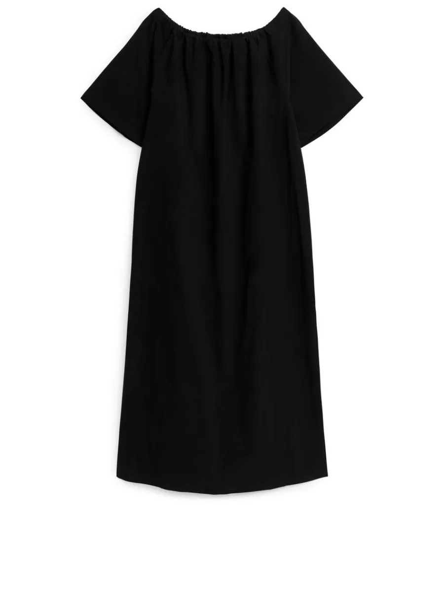 Cheap ARKET Off-Shoulder Maxi Dress Black