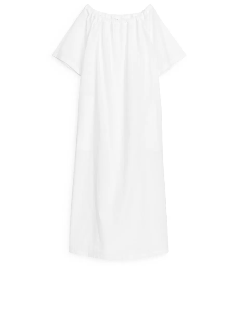 Discount ARKET Off-Shoulder Maxi Dress White