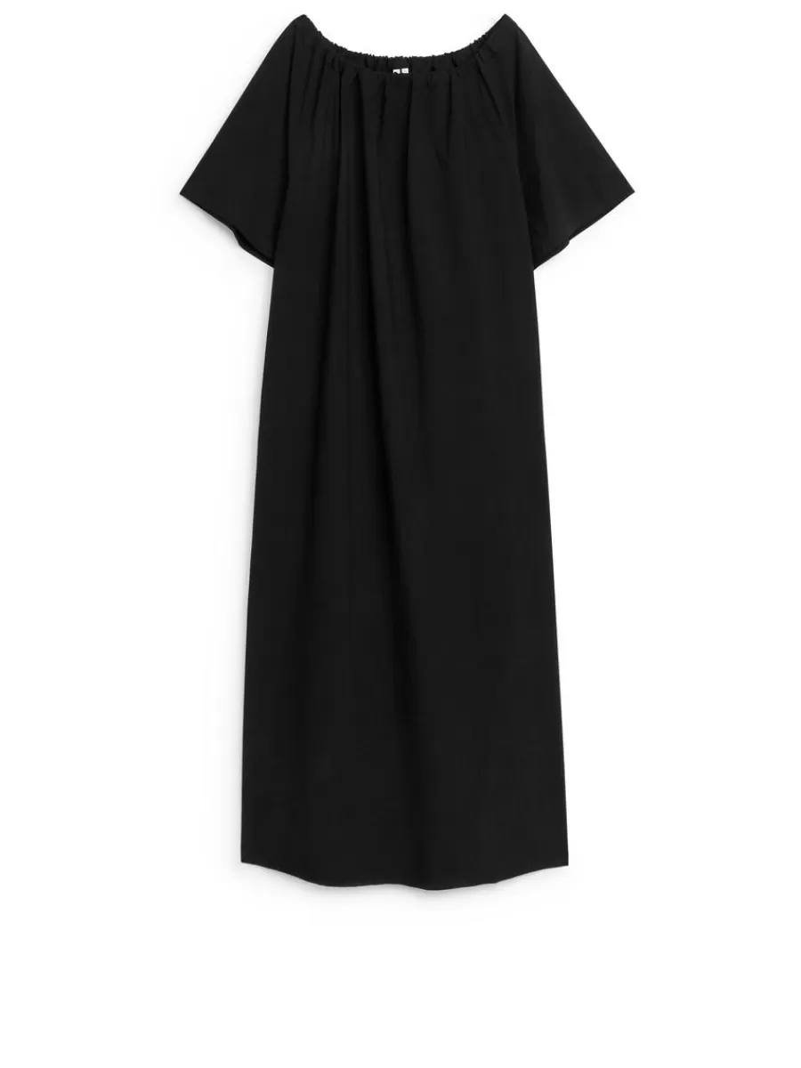 Cheap ARKET Off-Shoulder Maxi Dress Black