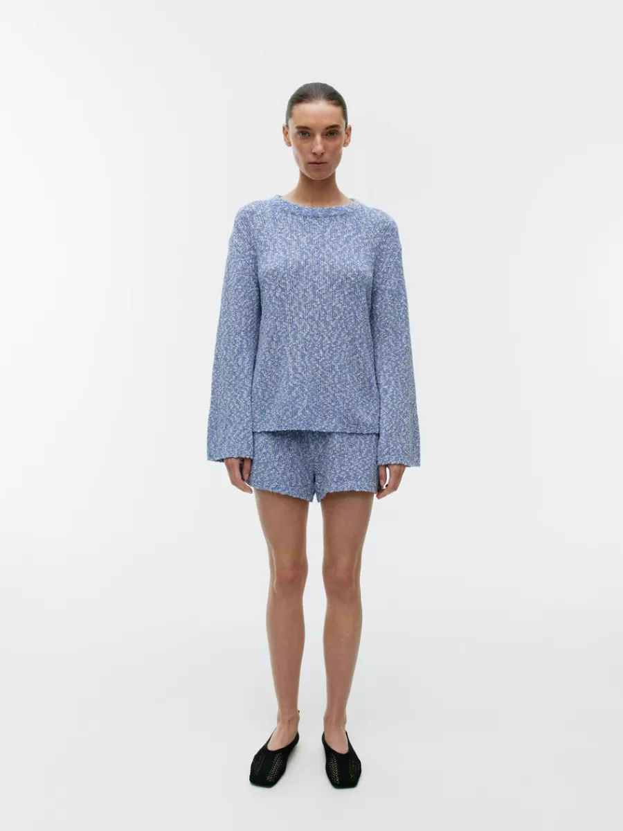 Store ARKET Open-Knit Jumper Blue Melange