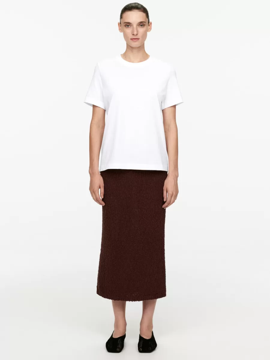 Hot ARKET Open-Knit Skirt Burgundy