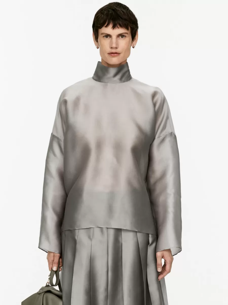Flash Sale ARKET Organza Silk Blouse Grey