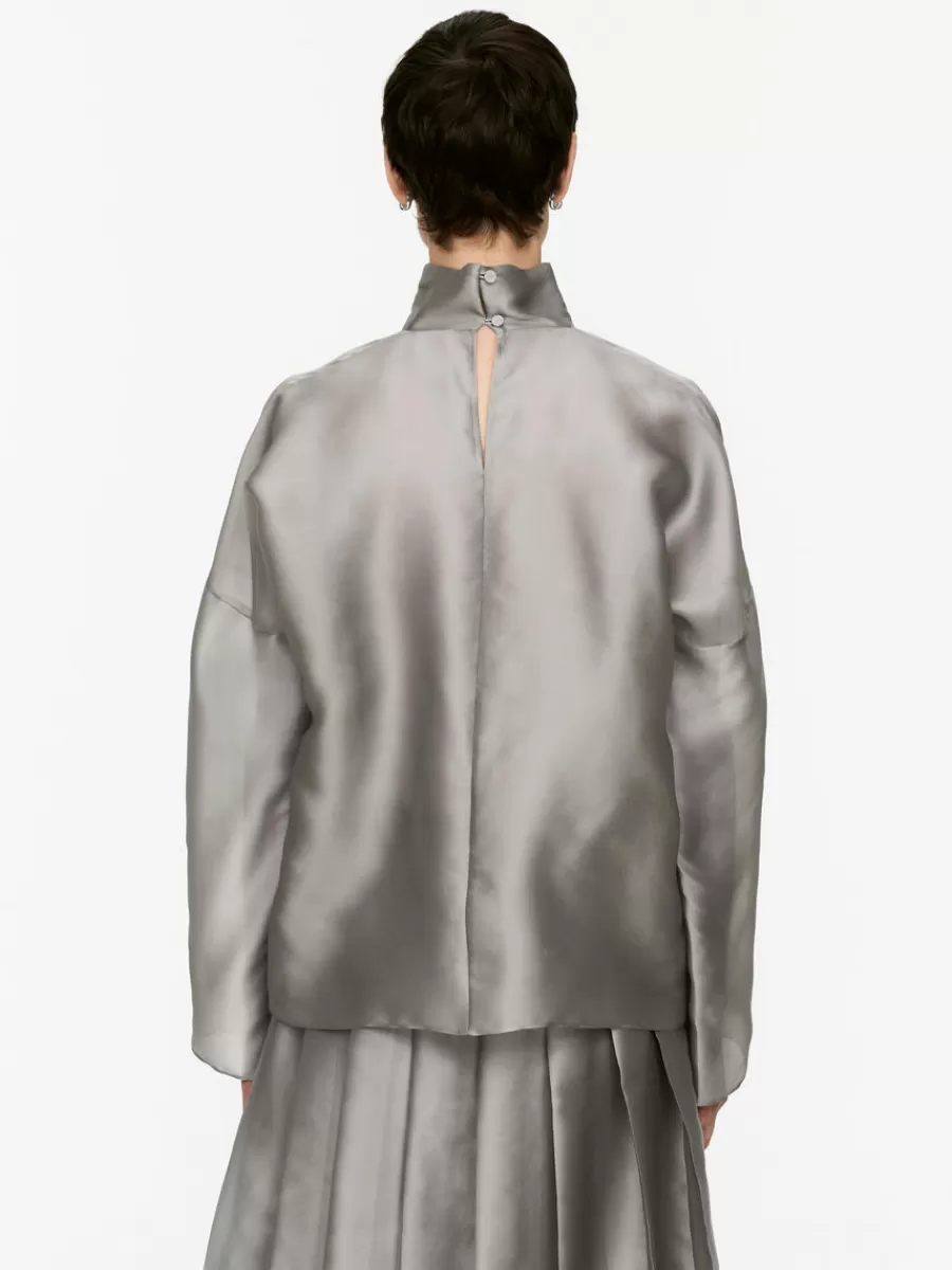 Flash Sale ARKET Organza Silk Blouse Grey