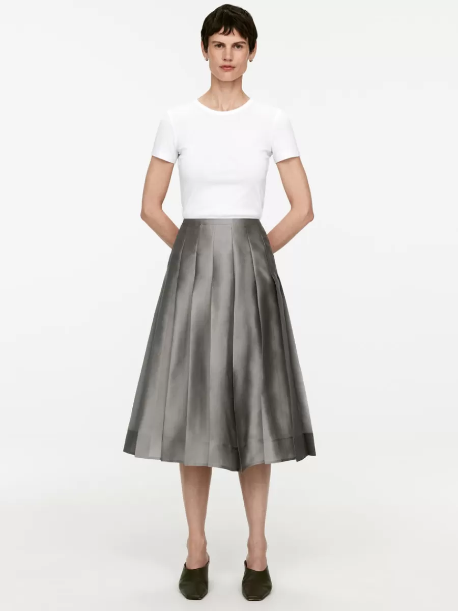 Best ARKET Organza Silk Skirt Grey