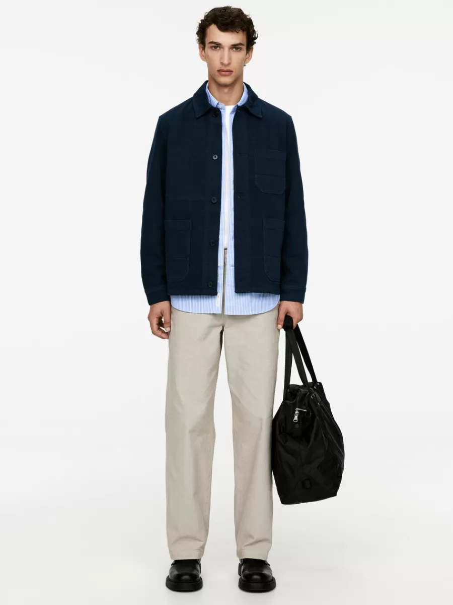 Flash Sale ARKET Overdyed Twill Overshirt Dark Blue