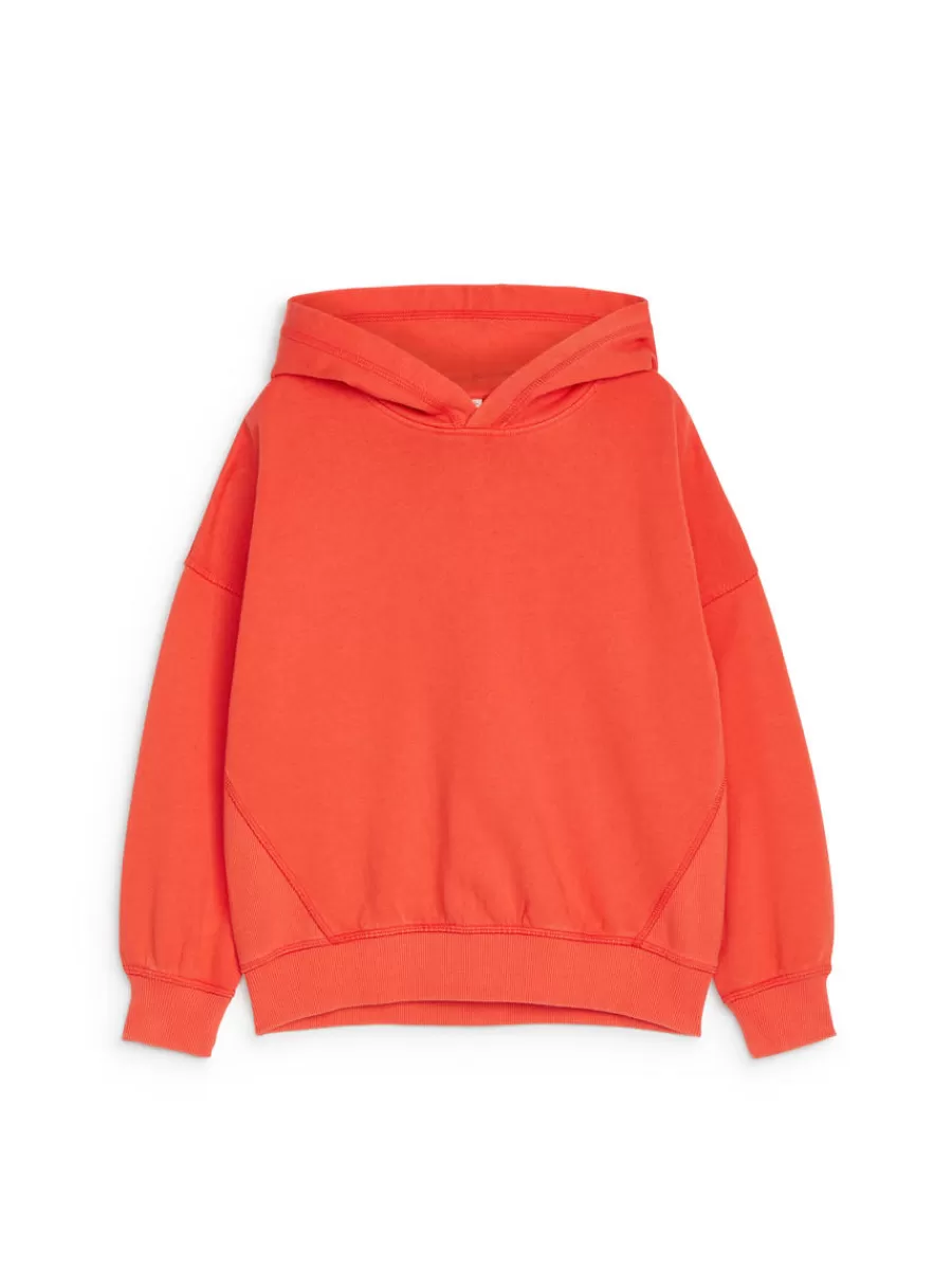 Discount ARKET Oversize Hooded Sweatshirt Red