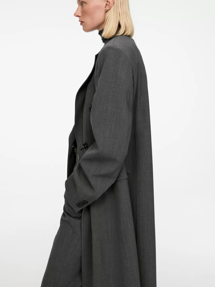 Sale ARKET Oversized Double-Breasted Coat Grey Melange