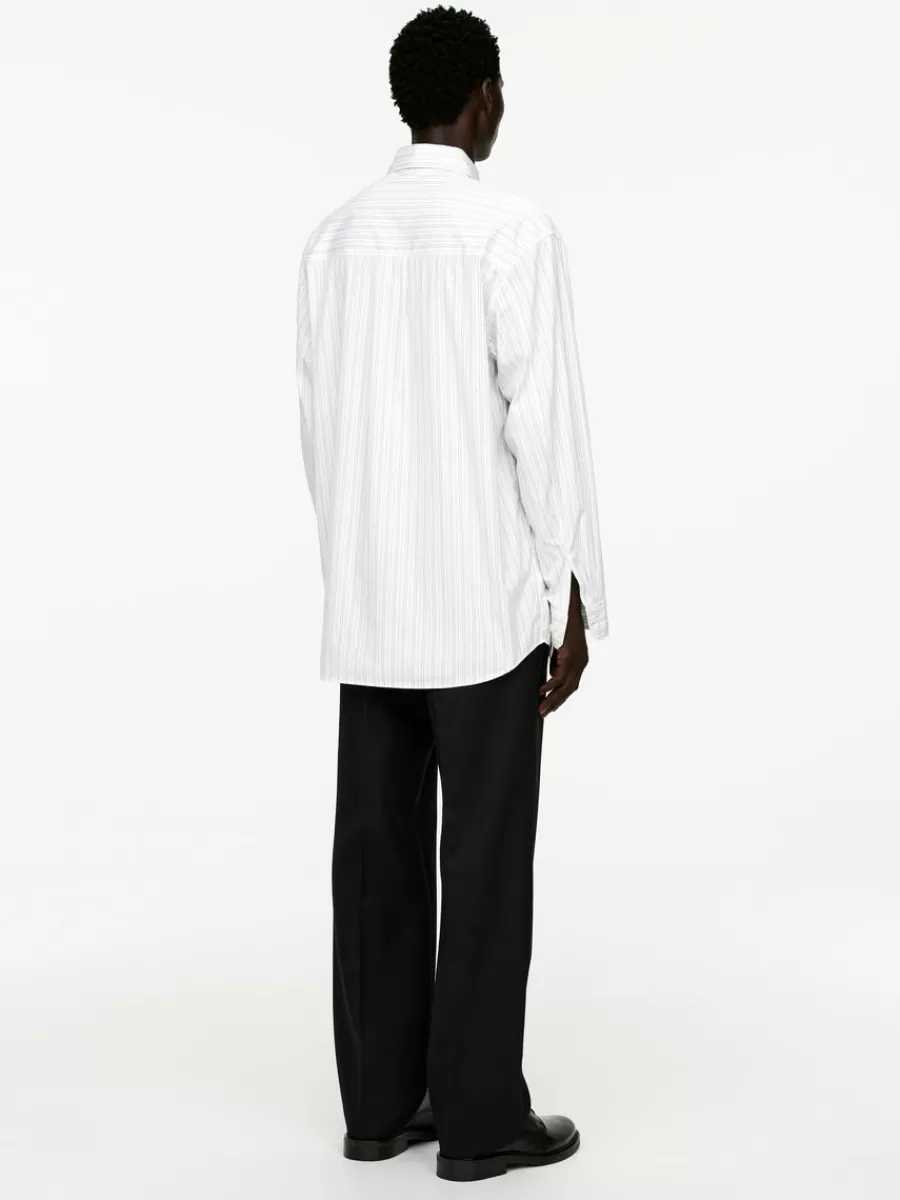 Discount ARKET Oversized Poplin Shirt White/Black