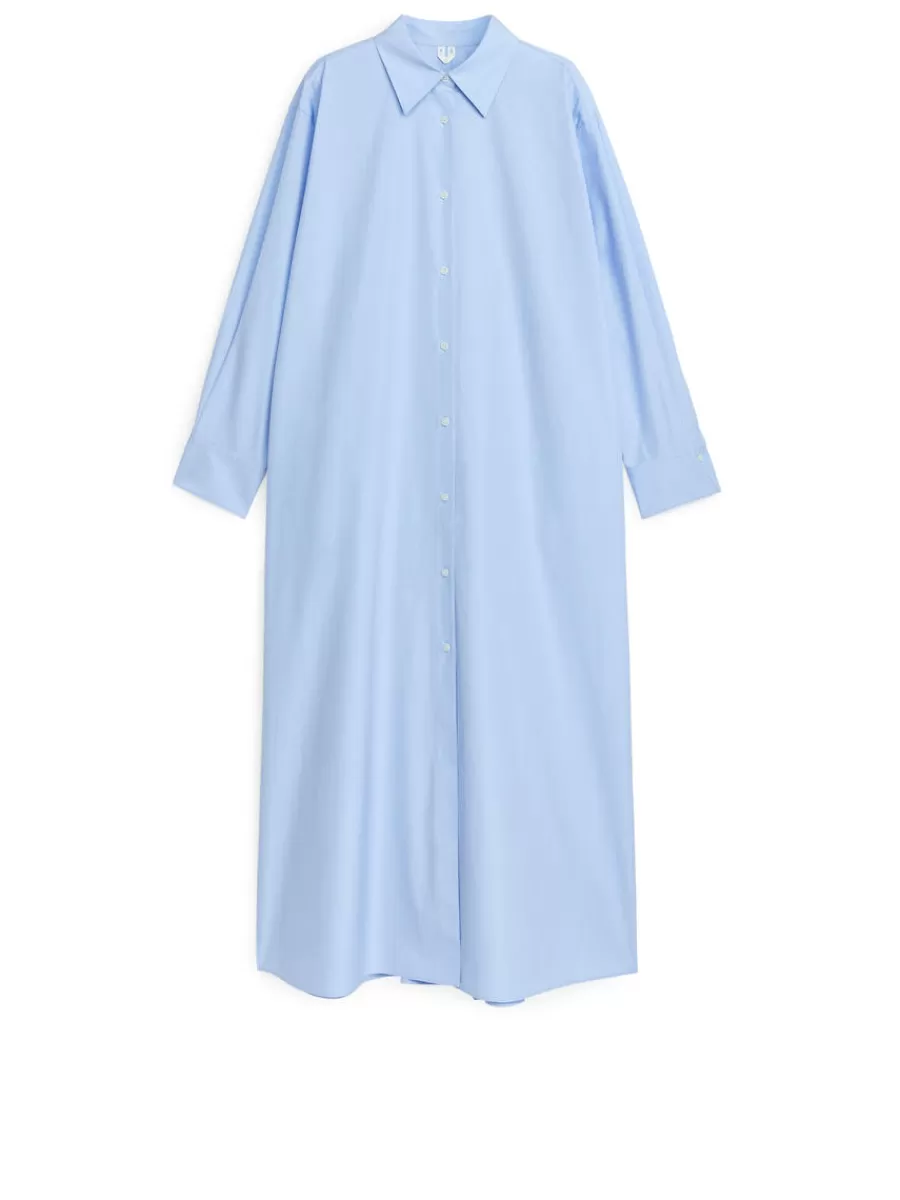 Cheap ARKET Oversized Shirt Dress Light Blue