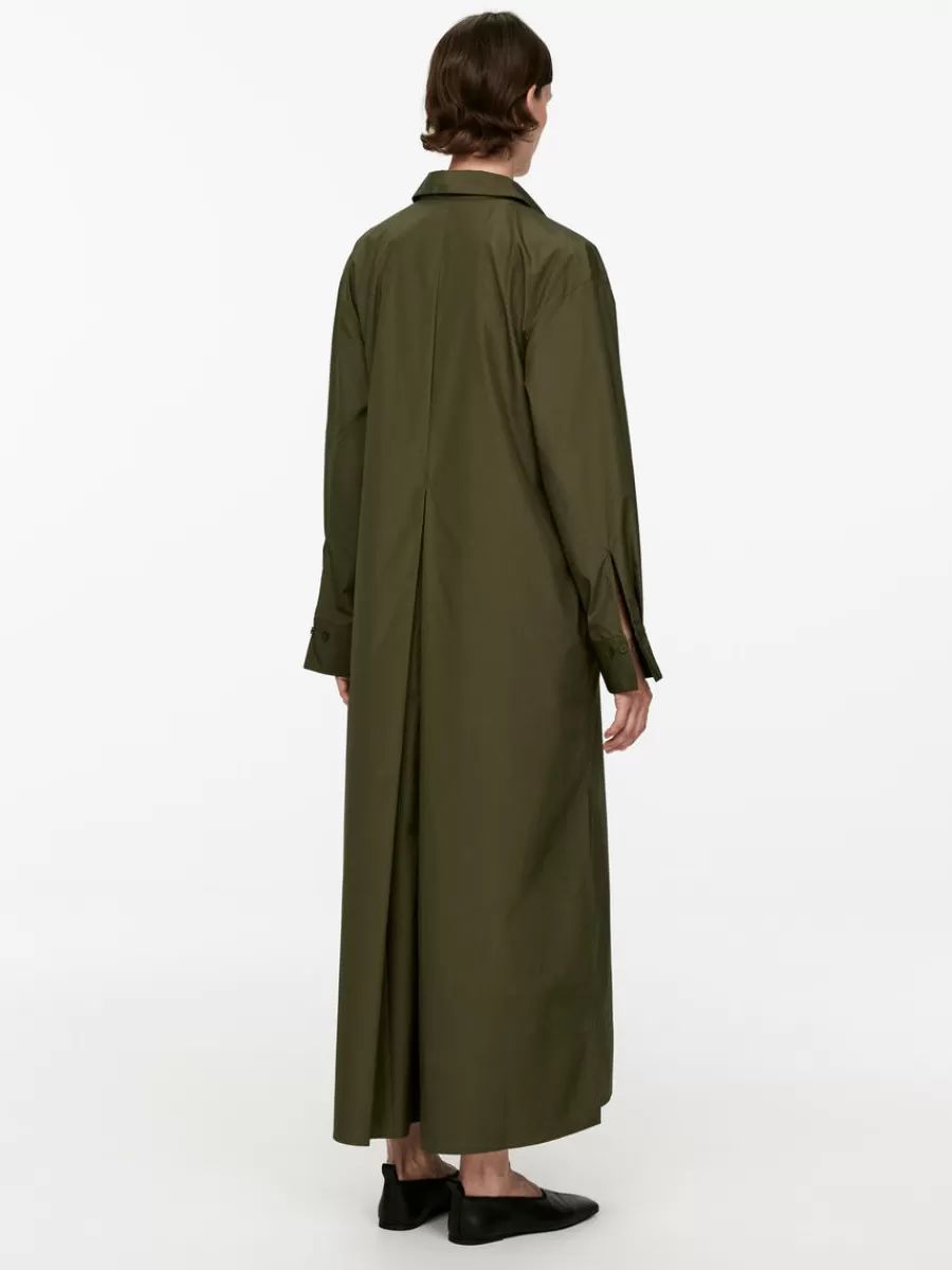 Shop ARKET Oversized Shirt Dress Khaki Green