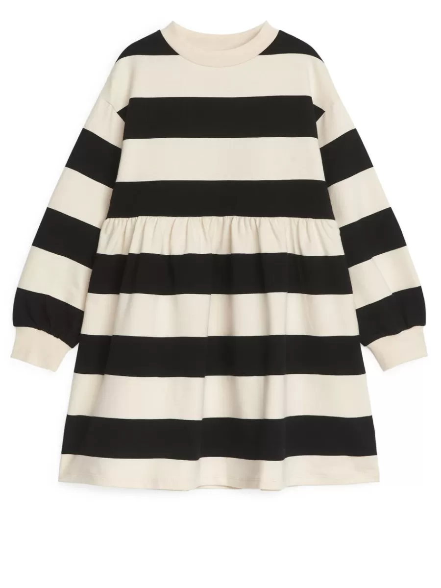 Clearance ARKET Oversized Sweatshirt Dress Off White/Black