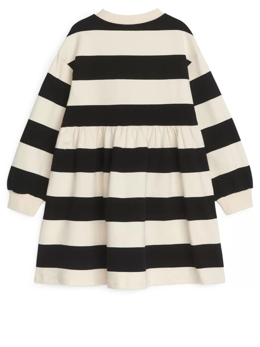 Clearance ARKET Oversized Sweatshirt Dress Off White/Black