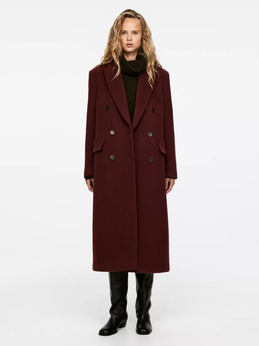 Best ARKET Oversized Wool Coat Dark Red