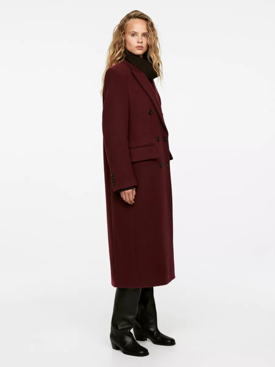 Best ARKET Oversized Wool Coat Dark Red