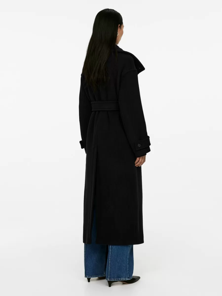 New ARKET Oversized Wool-Blend Coat Black
