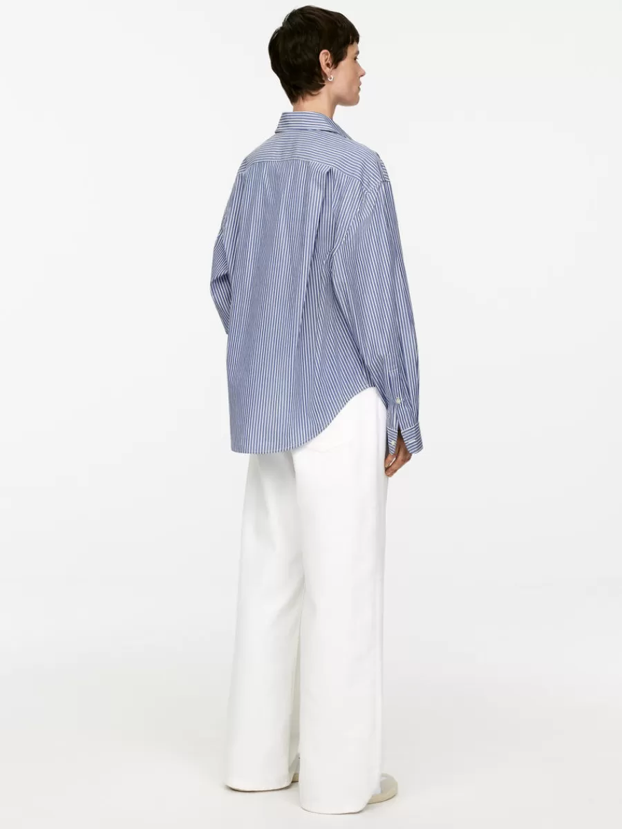 Online ARKET Oversized-Fit Poplin Shirt Blue/White