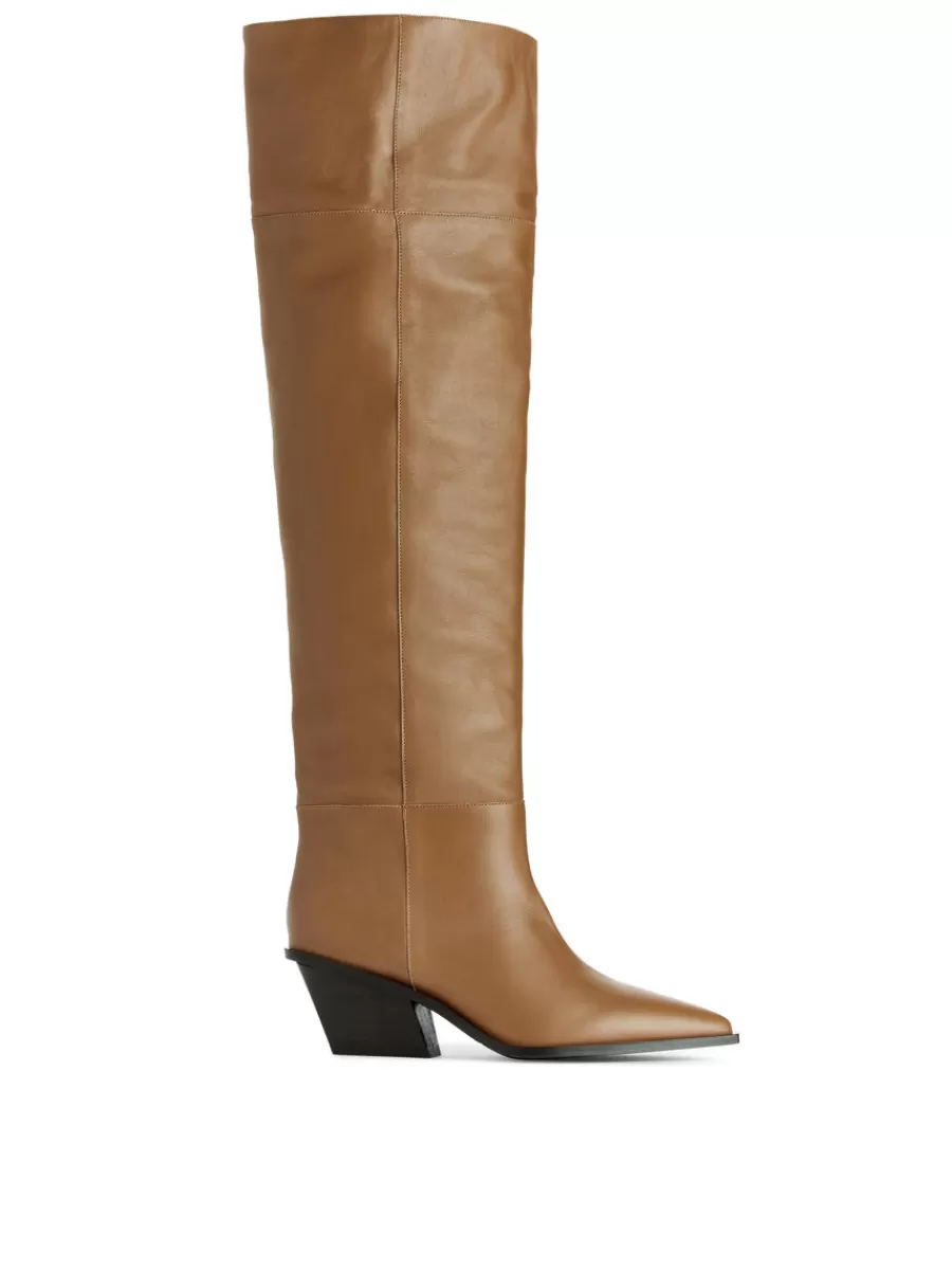 Best ARKET Over-the-Knee Boots Cognac