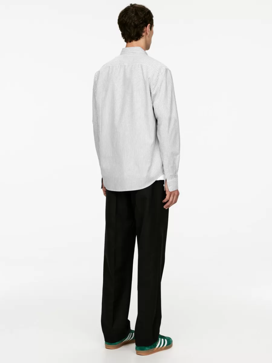 New ARKET Oxford Shirt White/Grey