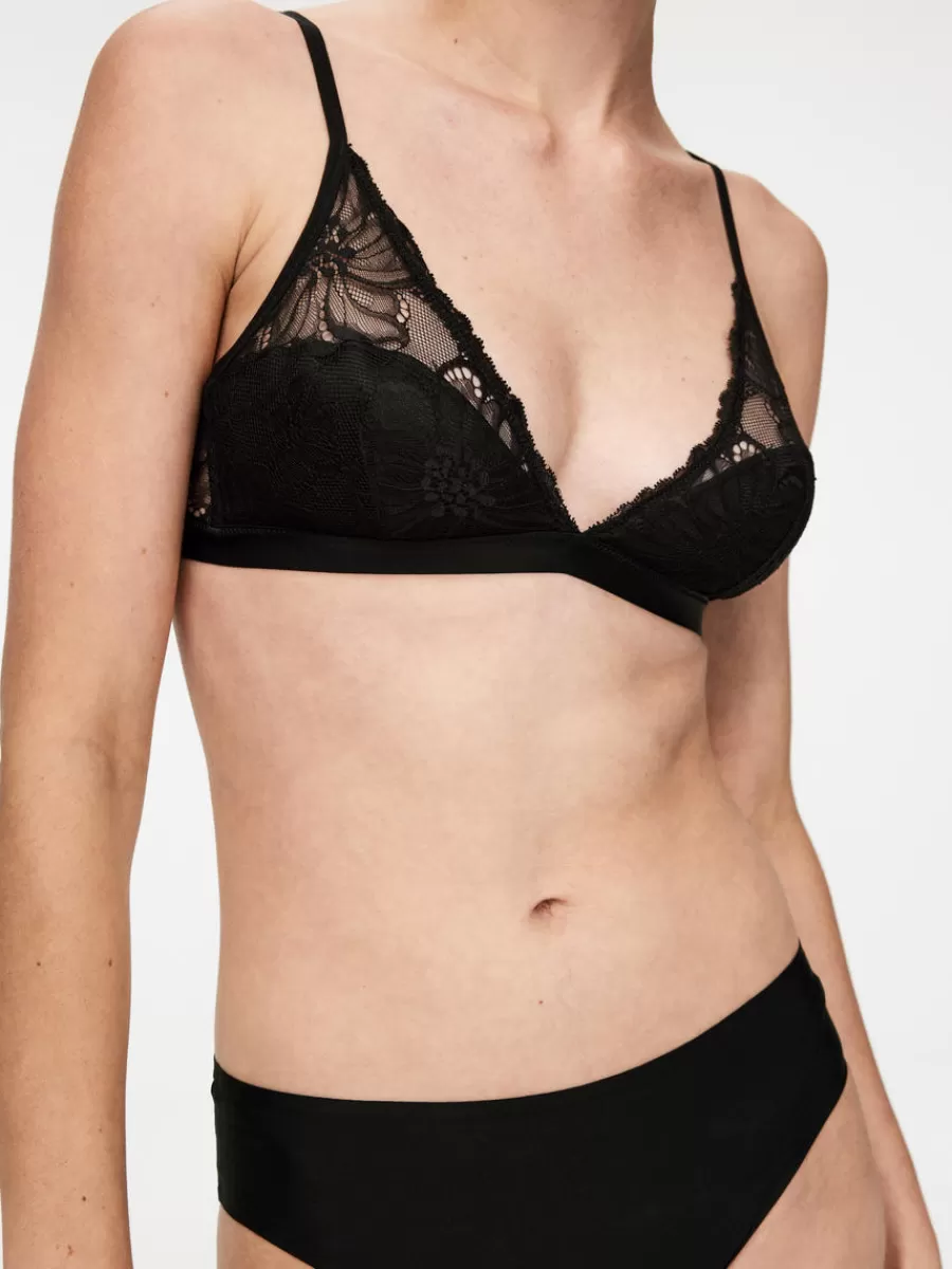 Online ARKET Padded Lace Bra Black