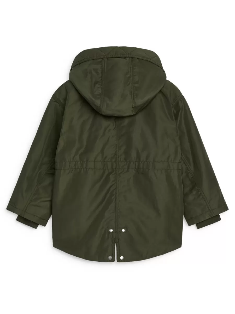 Online ARKET Padded Parka Khaki Green