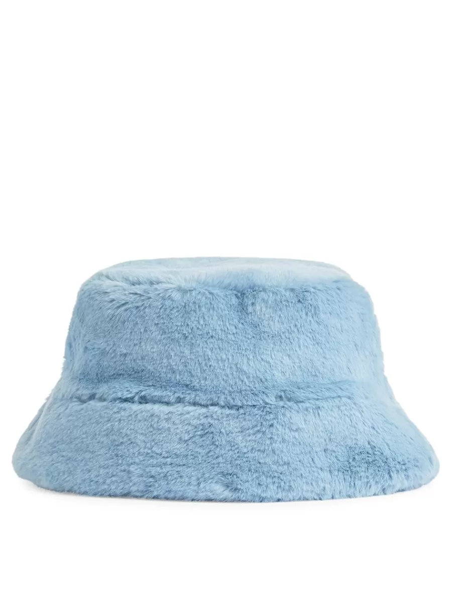 New ARKET Pile Bucket Hat Light Blue