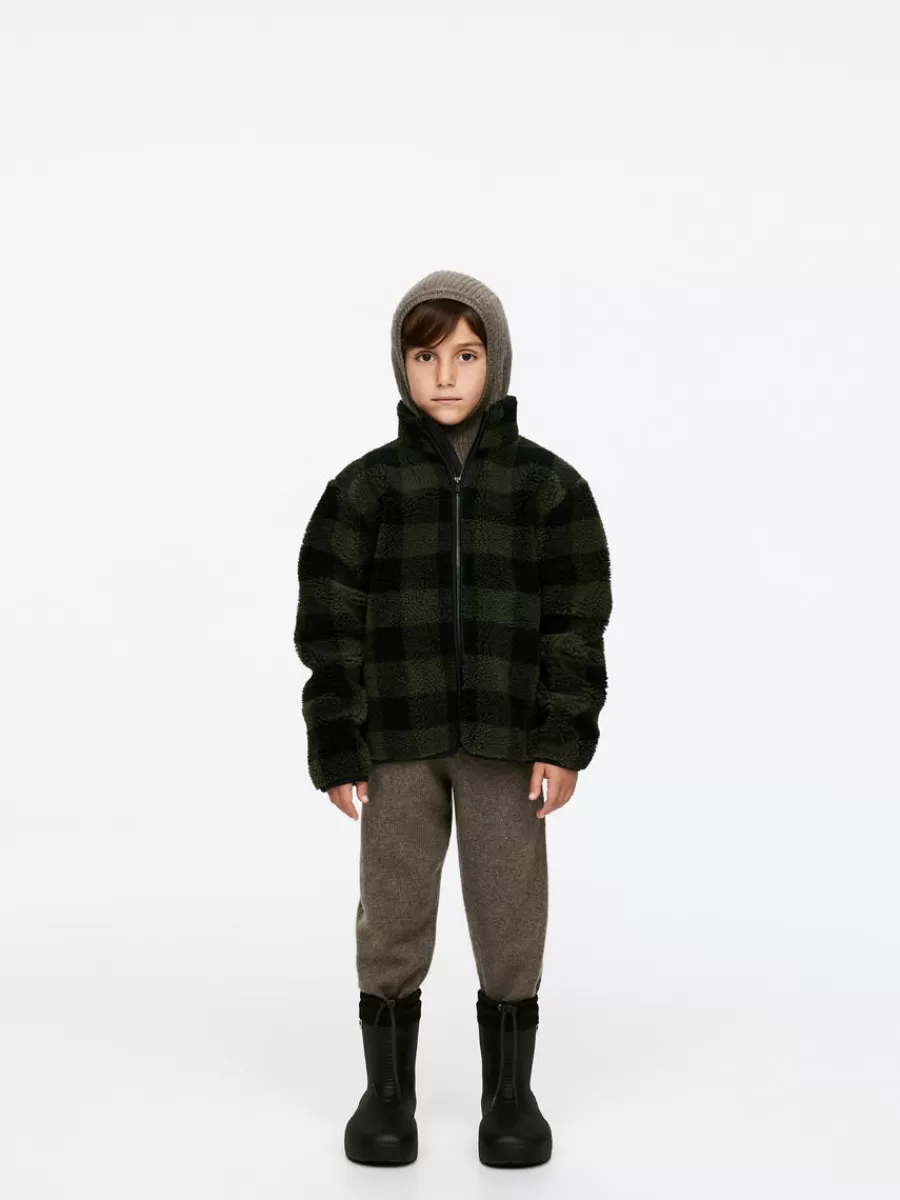 Shop ARKET Pile Jacket Khaki Green