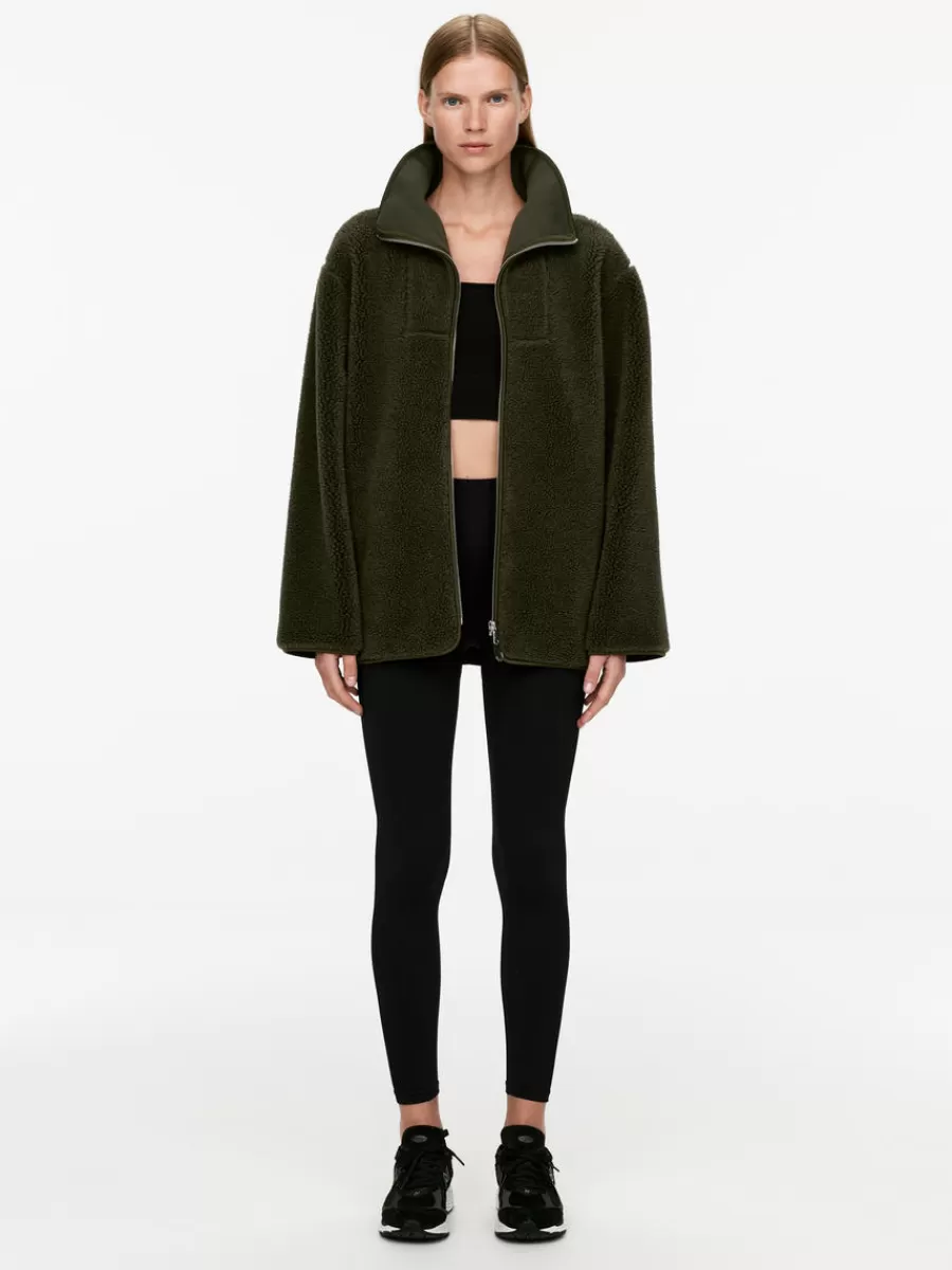 New ARKET Pile Jacket Khaki Green