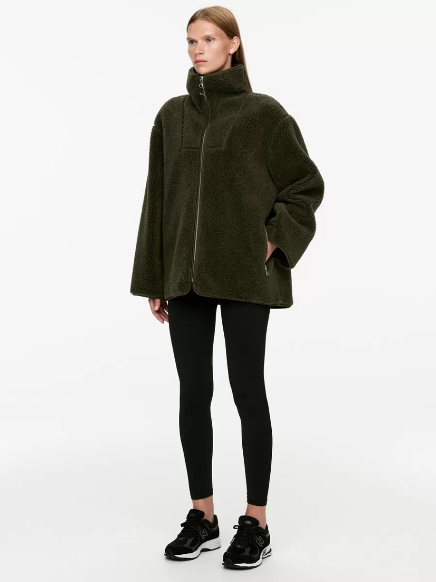 New ARKET Pile Jacket Khaki Green