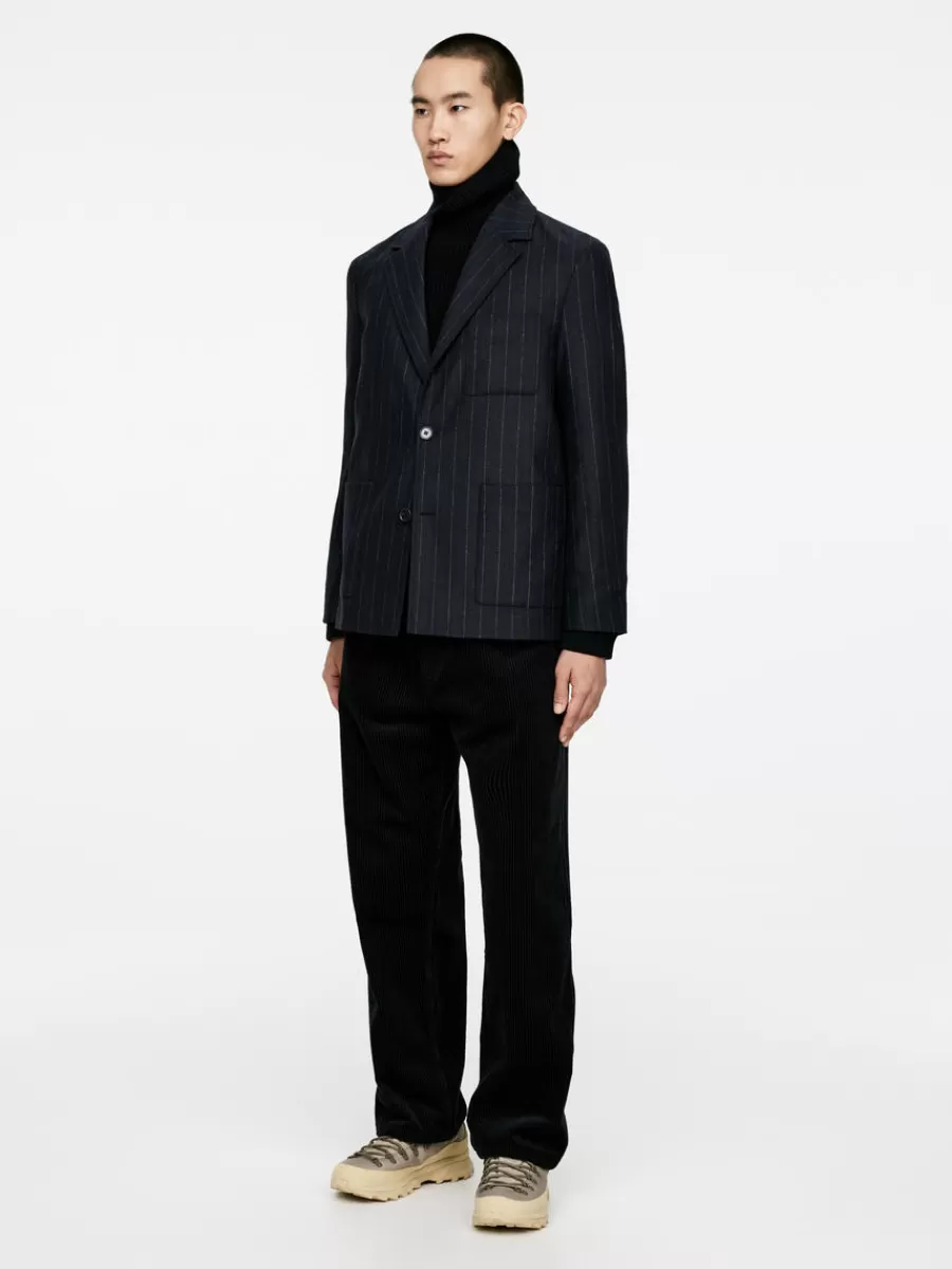 Fashion ARKET Pinstripe Blazer Dark Blue
