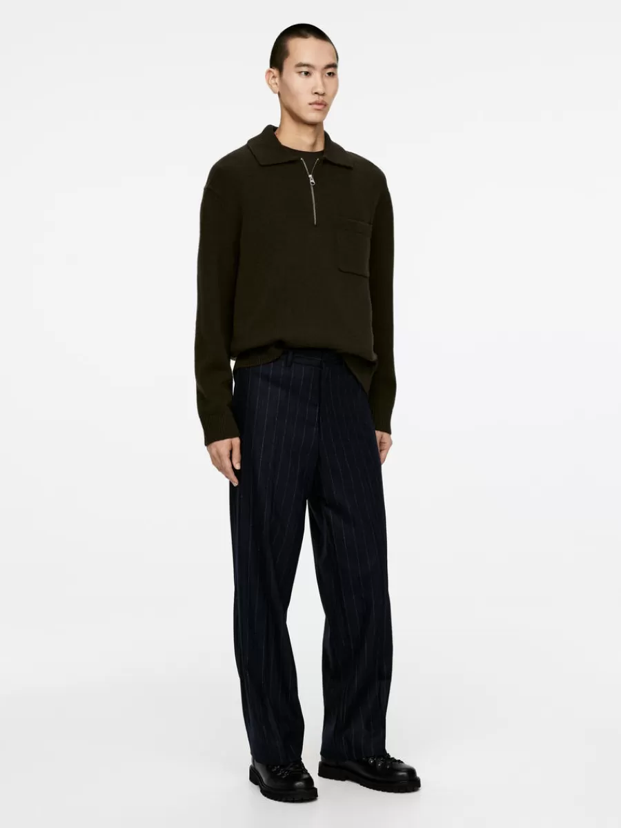 Clearance ARKET Pinstripe Trousers Dark Blue