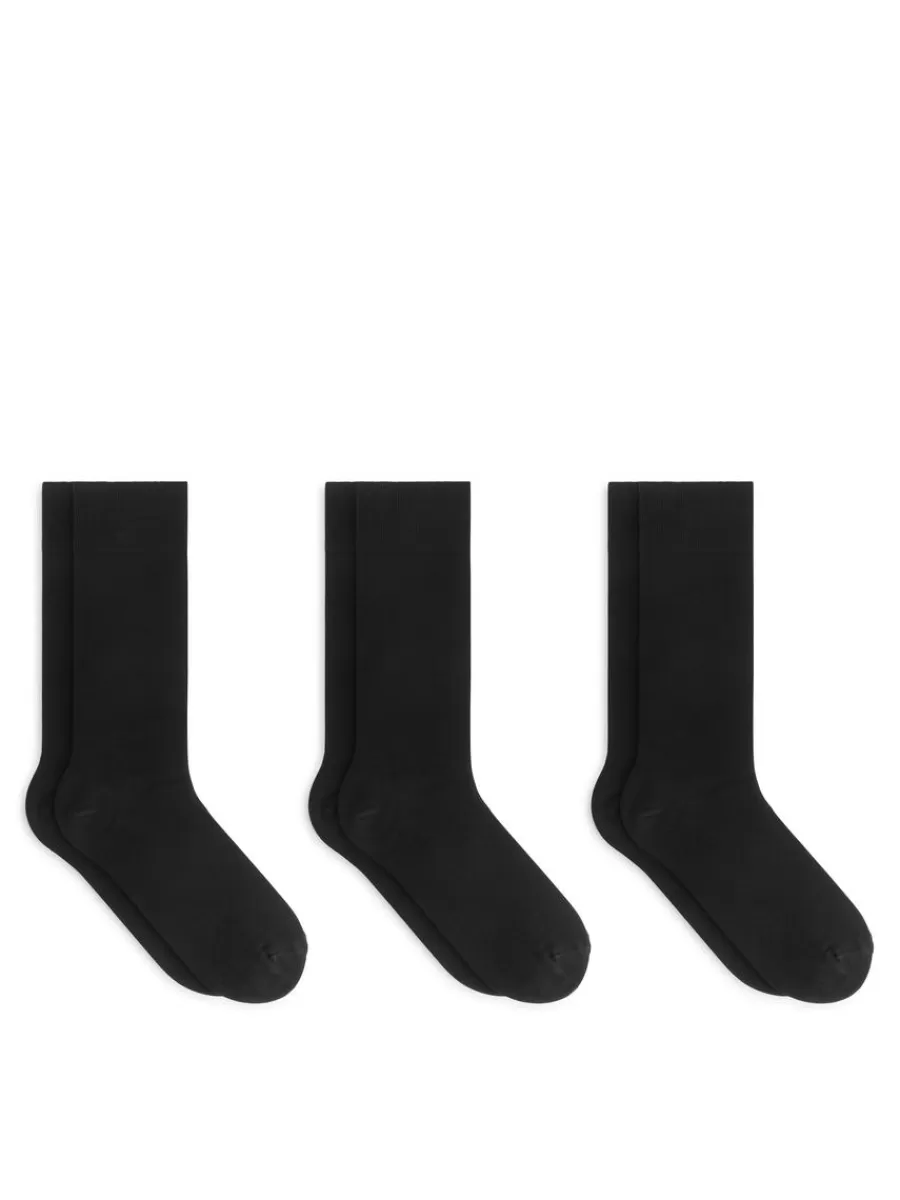 Outlet ARKET Plain Socks Set Of 3 Black