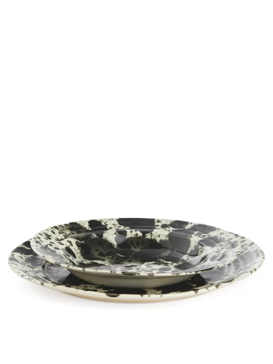 Online ARKET Plate 27 Cm Off White/Black