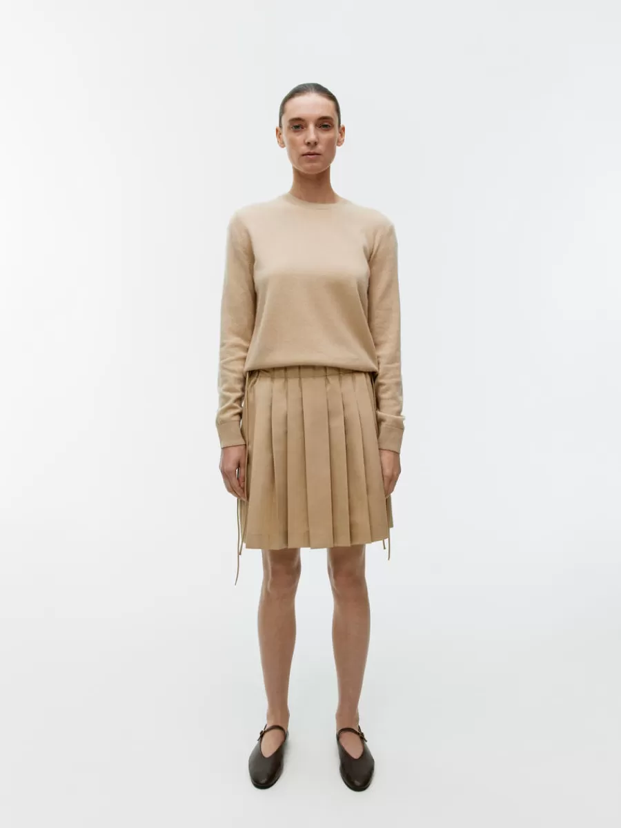 Cheap ARKET Pleated Midi Skirt Beige