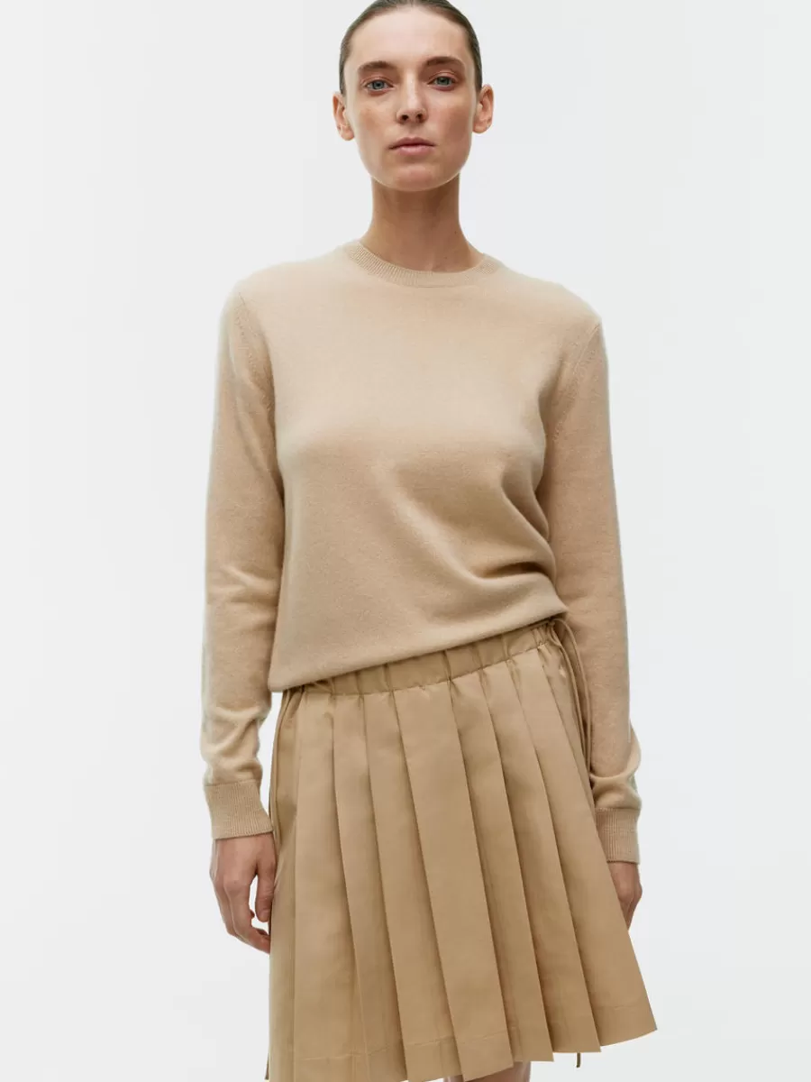 Cheap ARKET Pleated Midi Skirt Beige