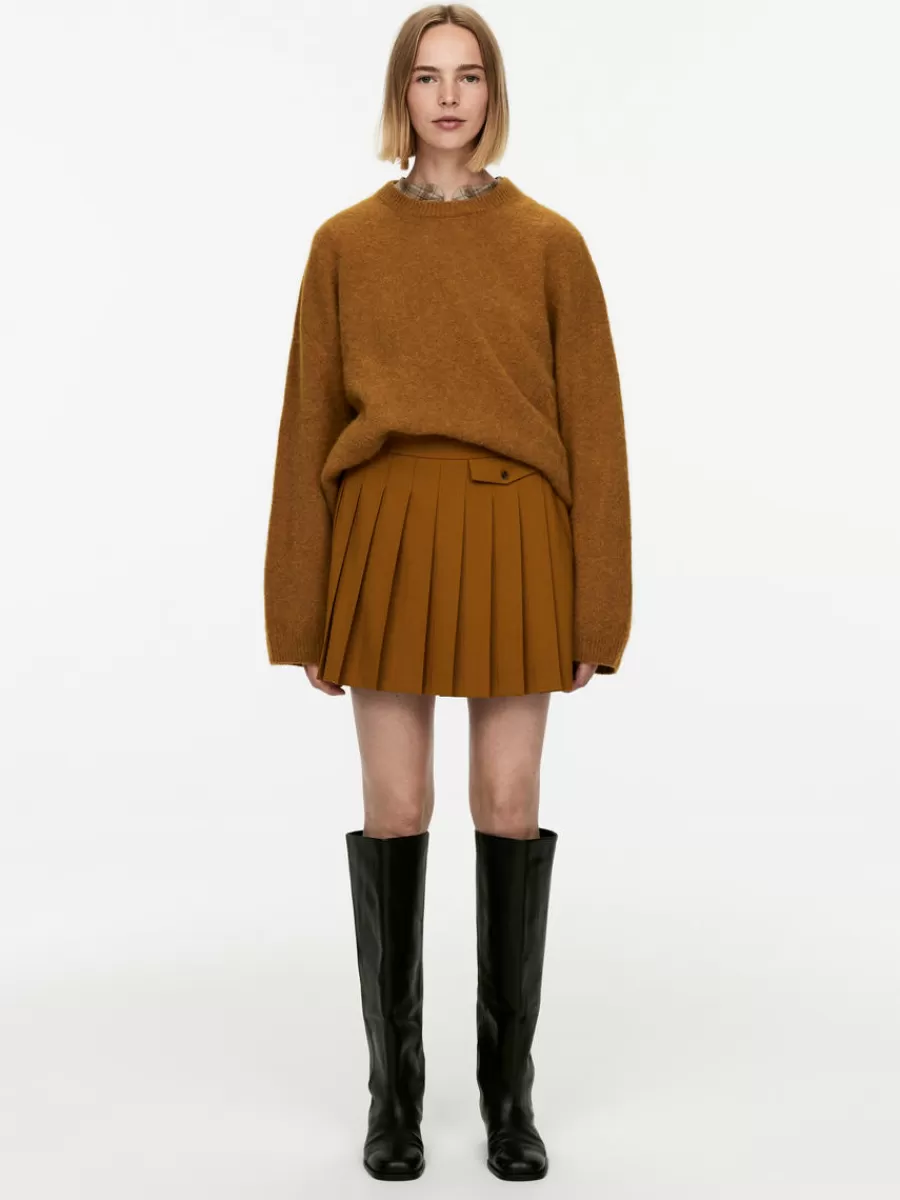 Flash Sale ARKET Pleated Skirt Dark Yellow