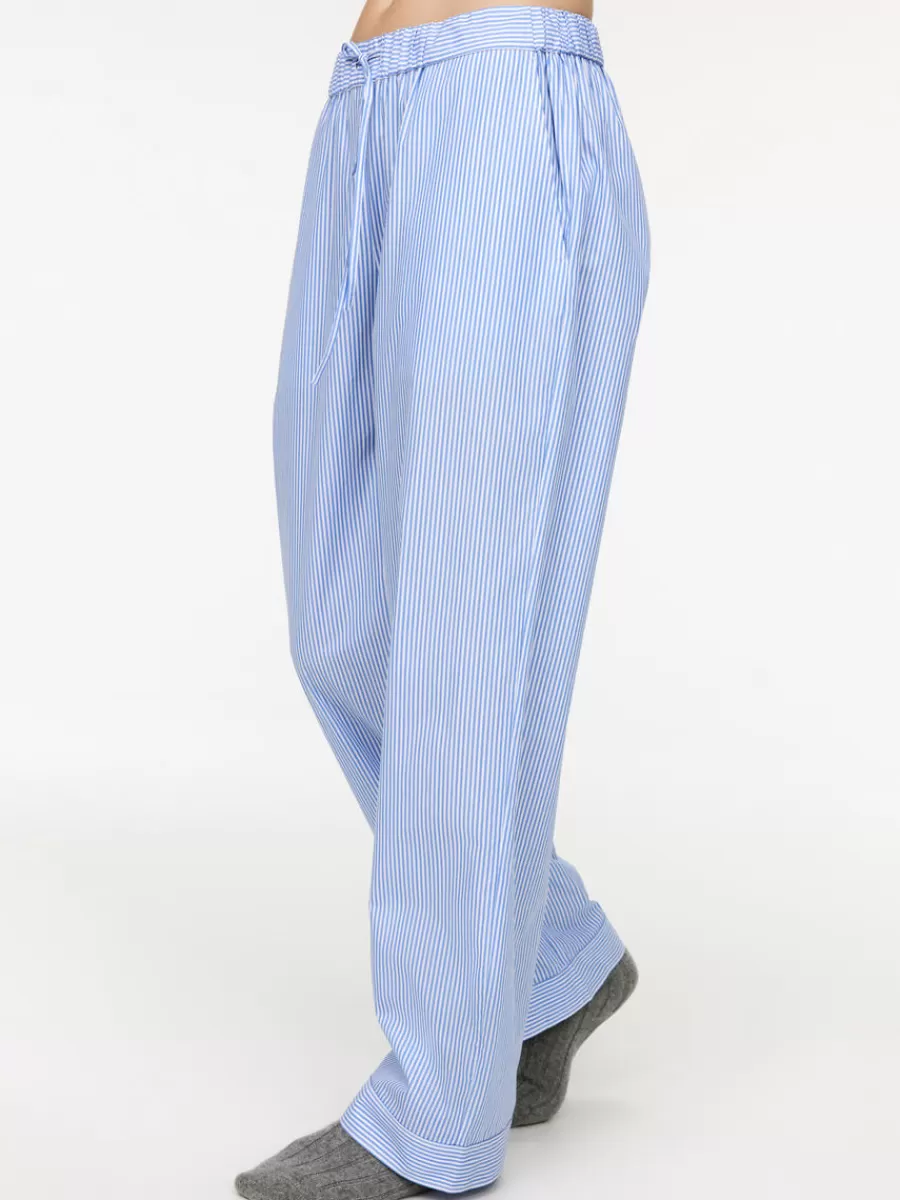 Best ARKET Poplin Pyjama Trousers Blue/White