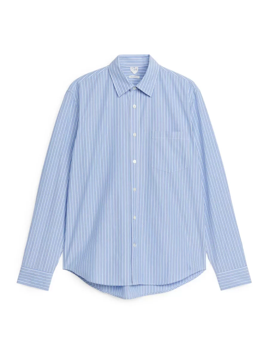 Clearance ARKET Poplin Shirt Blue/Striped