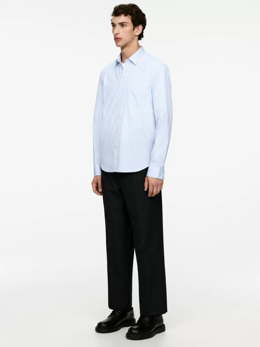 Flash Sale ARKET Poplin Shirt Light Blue/White