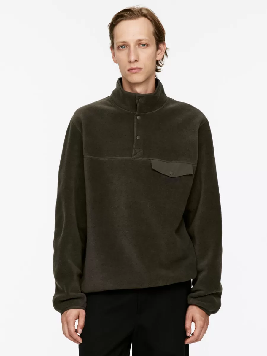 Shop ARKET Pop-over Fleece Dark Mole