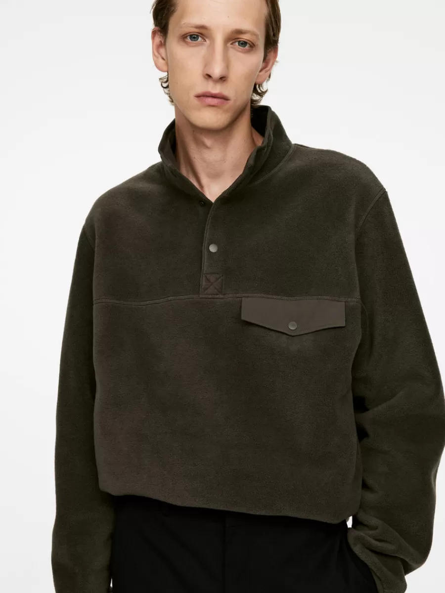 Shop ARKET Pop-over Fleece Dark Mole